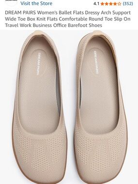 Dream Pairs Ballet Flats Women’s Size 11 - Nude Beige Wide Toe Arch Support